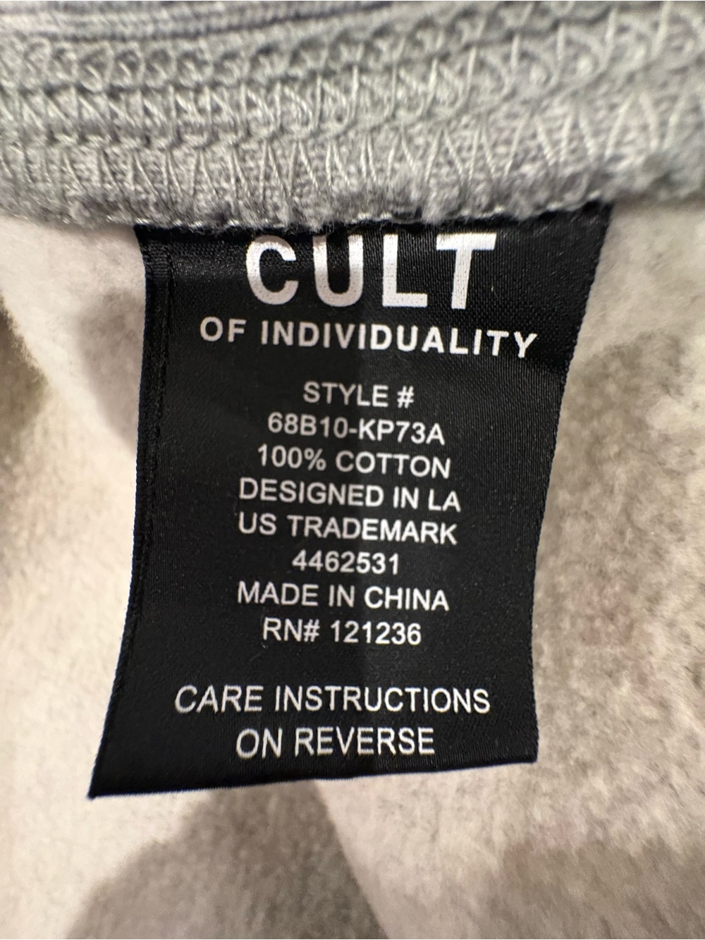 Cult of Individuality Grey Graphic Pullover Hoodie - Picture 5 of 5